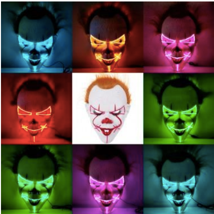 Mascara De Payaso It Con Luz Led